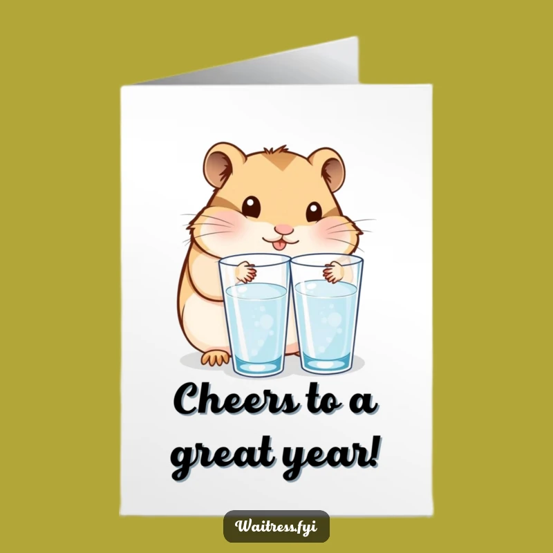 Free Printable Birthday Card: Kawaii Hamster Hydration Helper, Funny Downloadable Gift