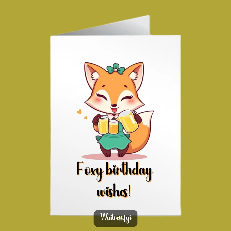 Free Printable Fox Birthday Card - Funny Downloadable Greeting for Sly Celebrations