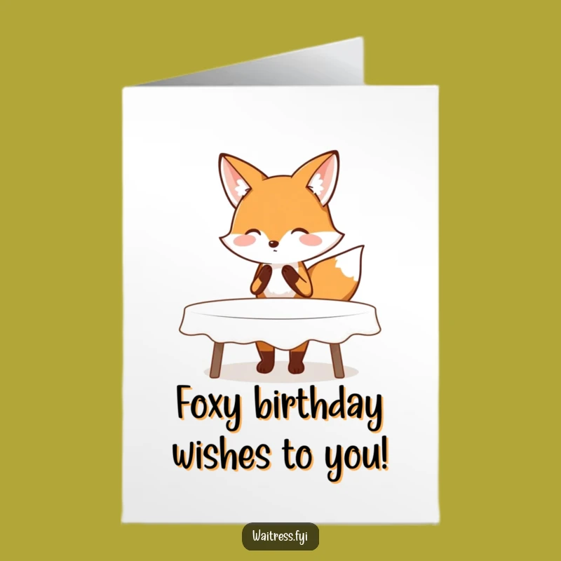 Free Printable Birthday Card: Fox Offers Polite Wishes for a Classy Birthday