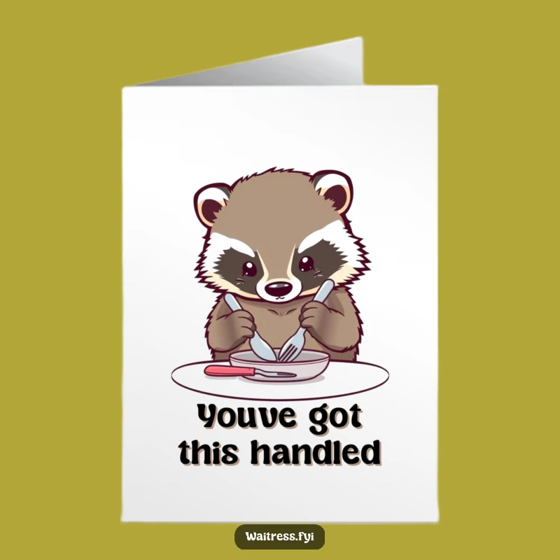 Free Printable Birthday Card: Funny Badger's Perfect Party Setup! Downloadable Gift.