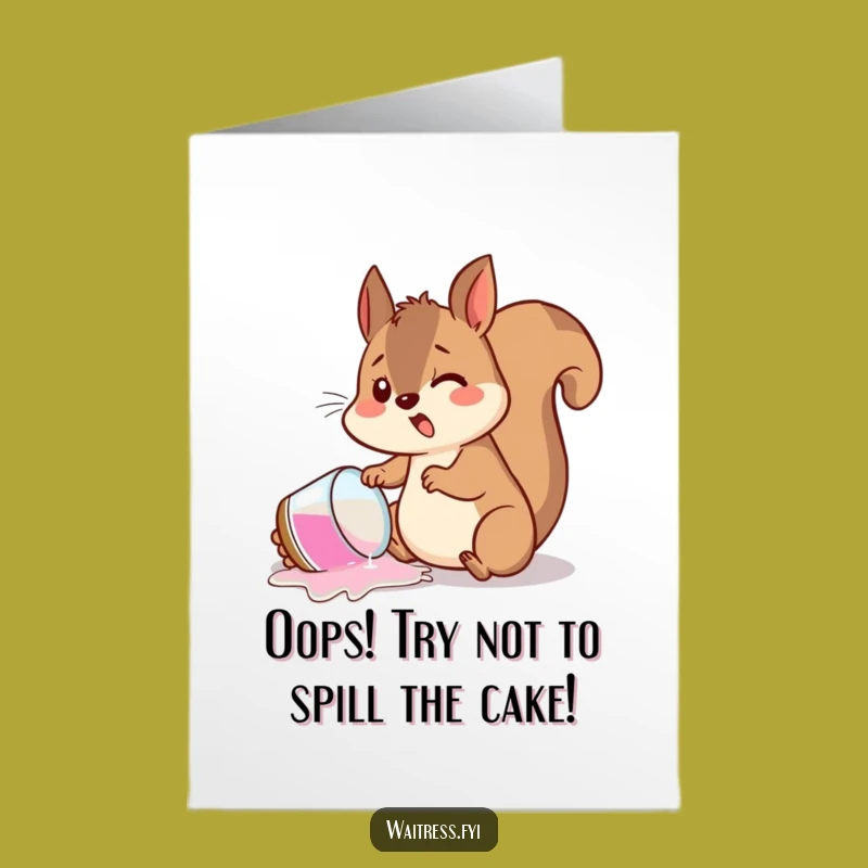 Free Printable Birthday Card: Squirrel's Spill Funny DIY Gift