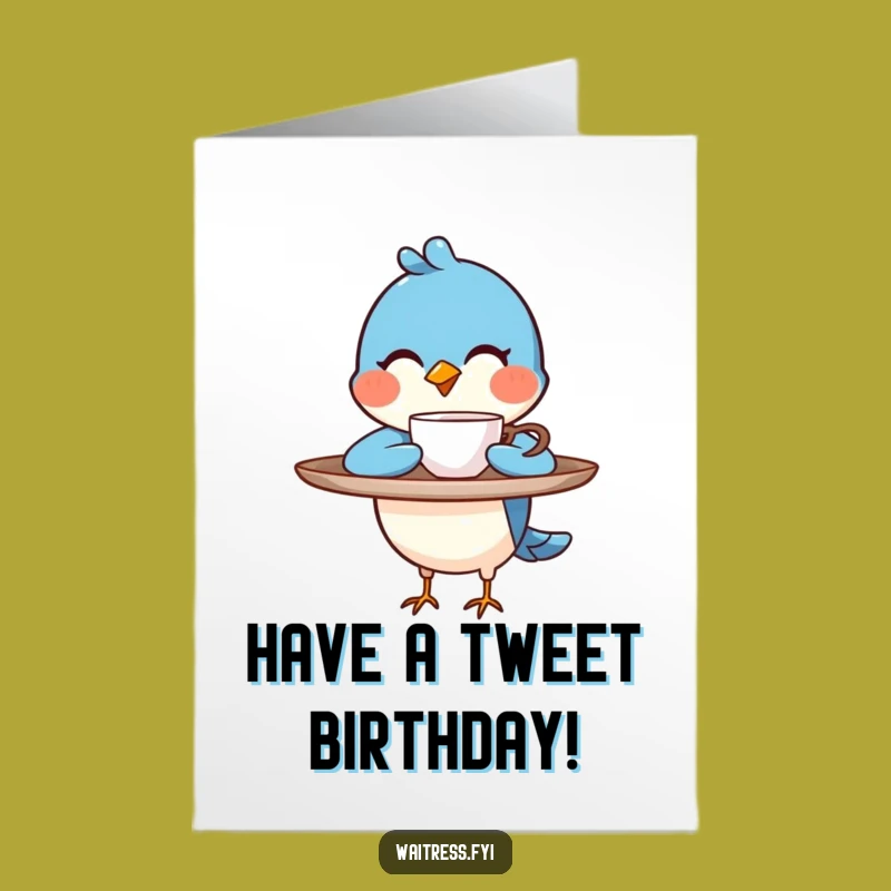 Free Printable Blue Bird Birthday Card: Hilarious Coffee Greeting for a Special Day