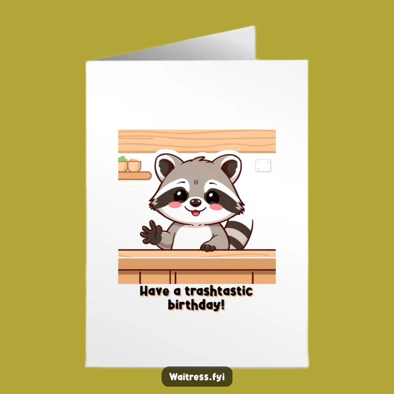 Free Printable Raccoon Birthday Card: Counter Wave Surprise, Funny Downloadable Greeting