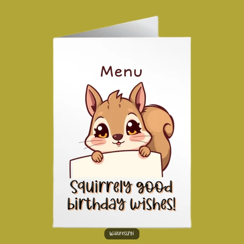 Free Printable Squirrel Birthday Card: Funny Downloadable Menu Surprise for Him or Her