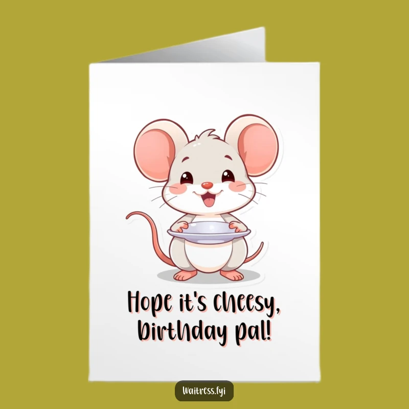 Free Printable Birthday Card: Kawaii Mouse Presents Birthday Wishes with Flair