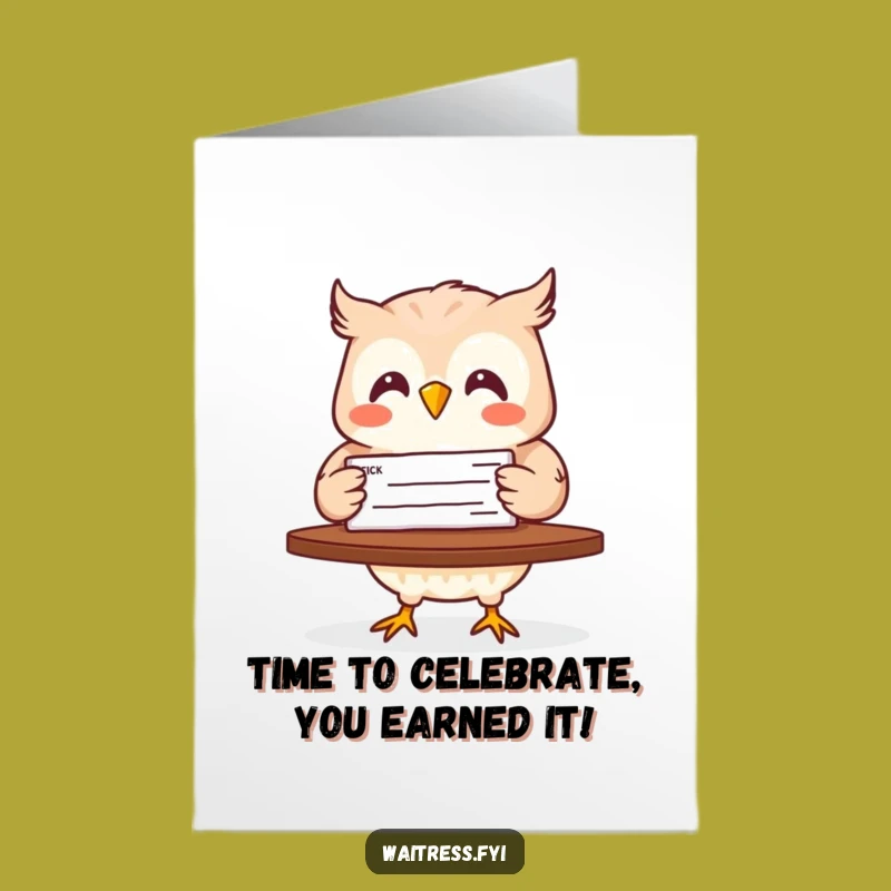 Free Printable Birthday Card: Owl Delivers Check Funny DIY Gift
