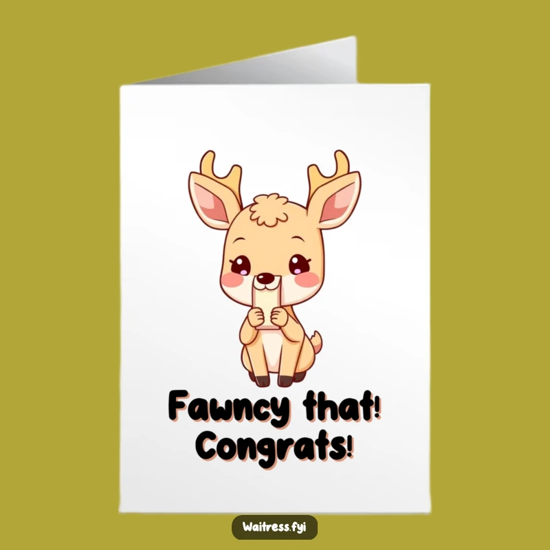 Free Printable Congrats Card: Blushing Deer Bill, Polite Achievement Gift
