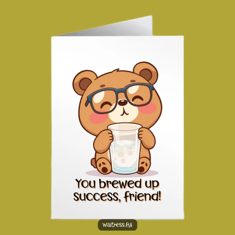 Free Printable Bear Congratulations Card: Humorous Downloadable Gift for Success