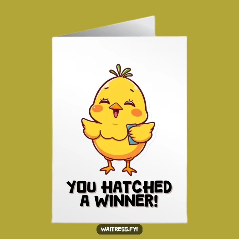 Free Printable Chick Congratulations Card: Giggling Joyful Friend, DIY Downloadable