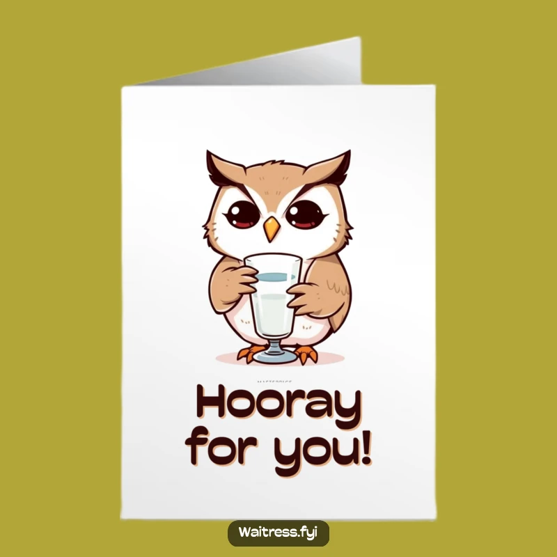 Free Printable Congrats Card: Determined Owl, Focused Achievement, Downloadable Gift