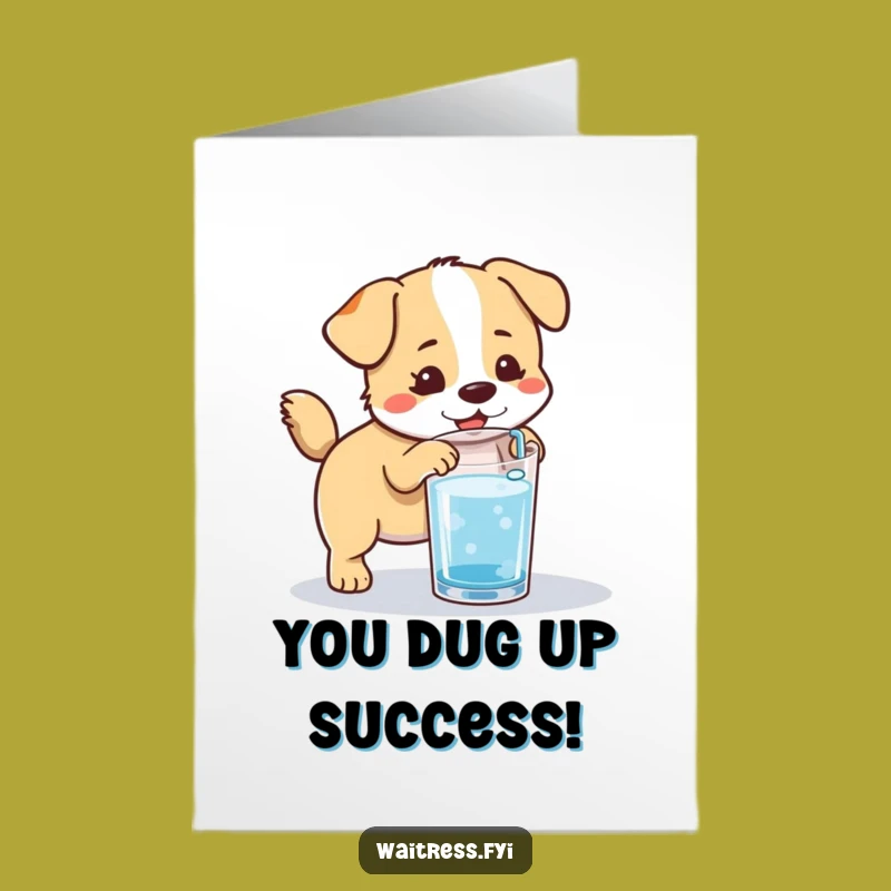 Free Printable Congrats Card: Dog's Enthusiastic Cheers for Your Success!