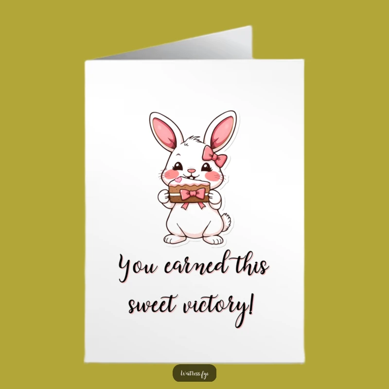 Free Printable Congrats Card: Bunny Delivers Treat, A Joyful Downloadable Gift!