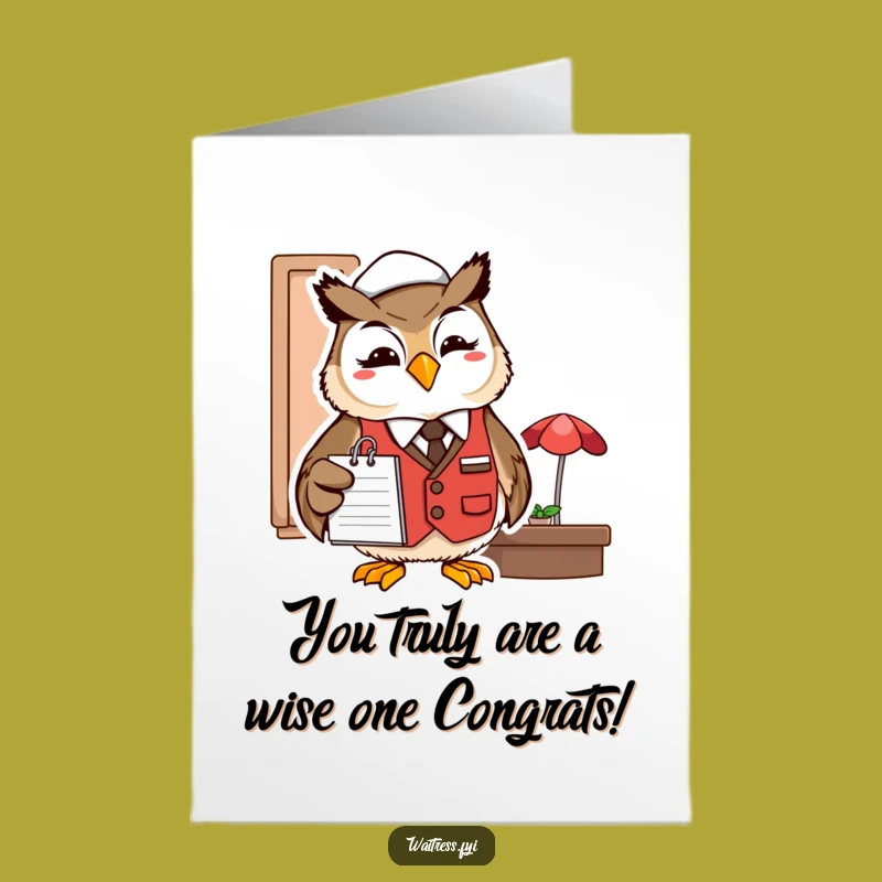Free Printable Congrats Card: Owl Server With Notes, A Smart and Funny Downloadable Gift!