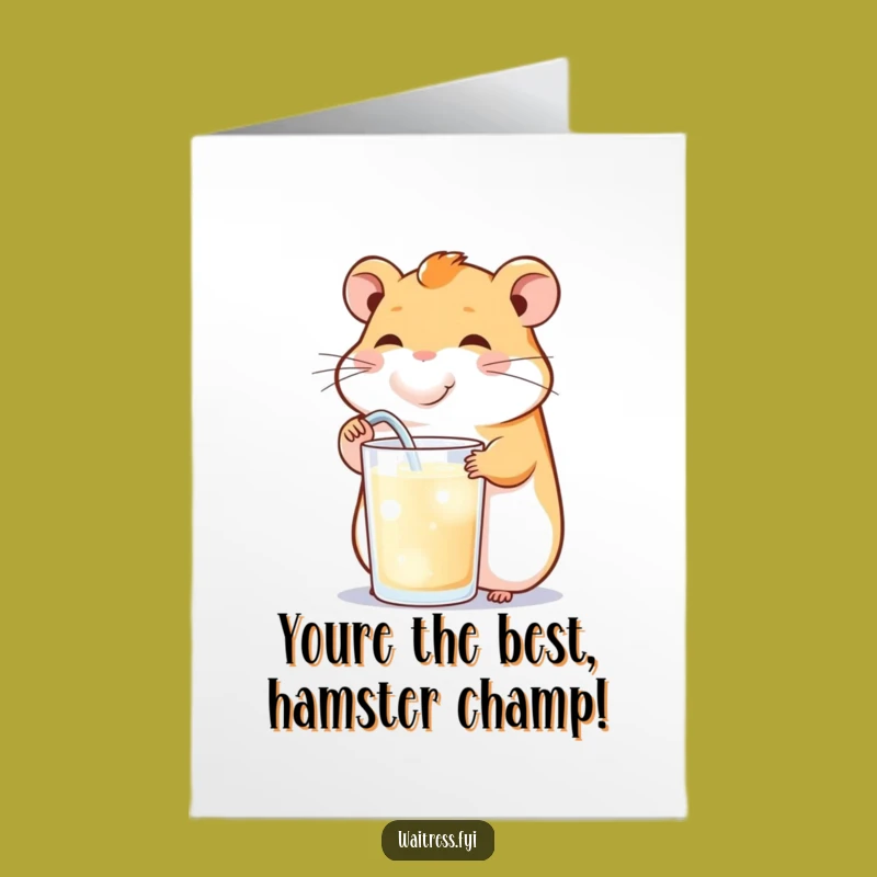 Free Printable Congrats Card: Hamster Cheers Success with Refreshing Joy