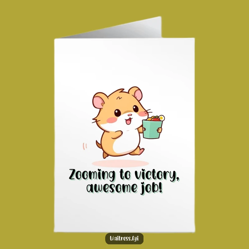 Free Printable Congrats Card: Hamster Delivers Success Funny DIY Gift