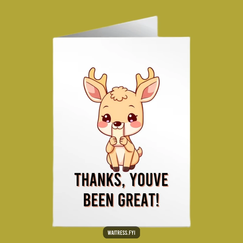 Free Printable Thank You Card: Blushing Deer Bill, Funny Downloadable Gift