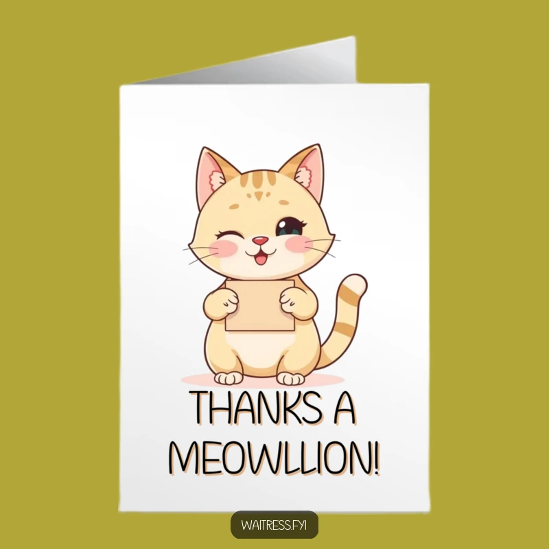 Free Printable Thank You Card: Cat's Polite Thanks, Charming Downloadable Appreciation