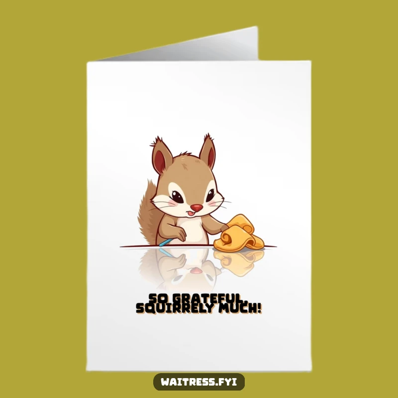 Free Printable Thank You Card: Squirrel's Clean Effort, Funny Downloadable Appreciation Gift