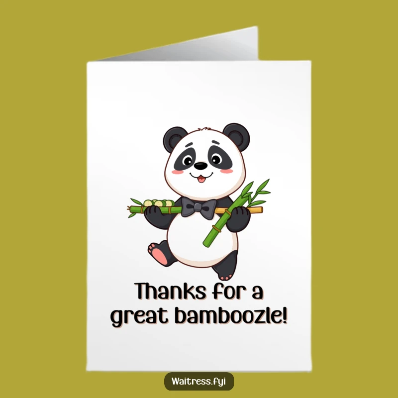 Free Printable Thank You Card: Panda Offers Bamboo Platter Thanks