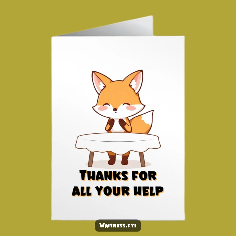 Free Printable Thank You Card: Fox Expresses Thanks with Polite Charm