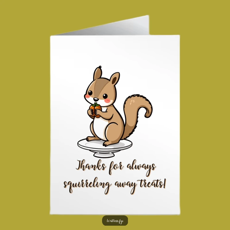 Free Printable Thank You Card: Squirrel Shows Thanks With Balanced Nuts