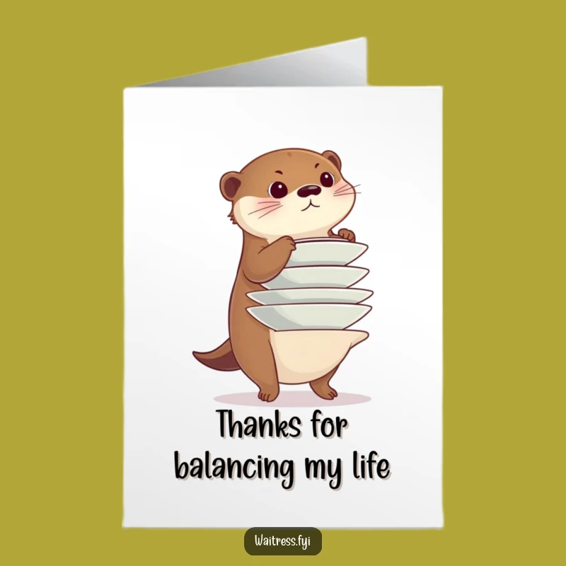Free Printable Thank You Otter Card - Grateful Plate Balancing Downloadable