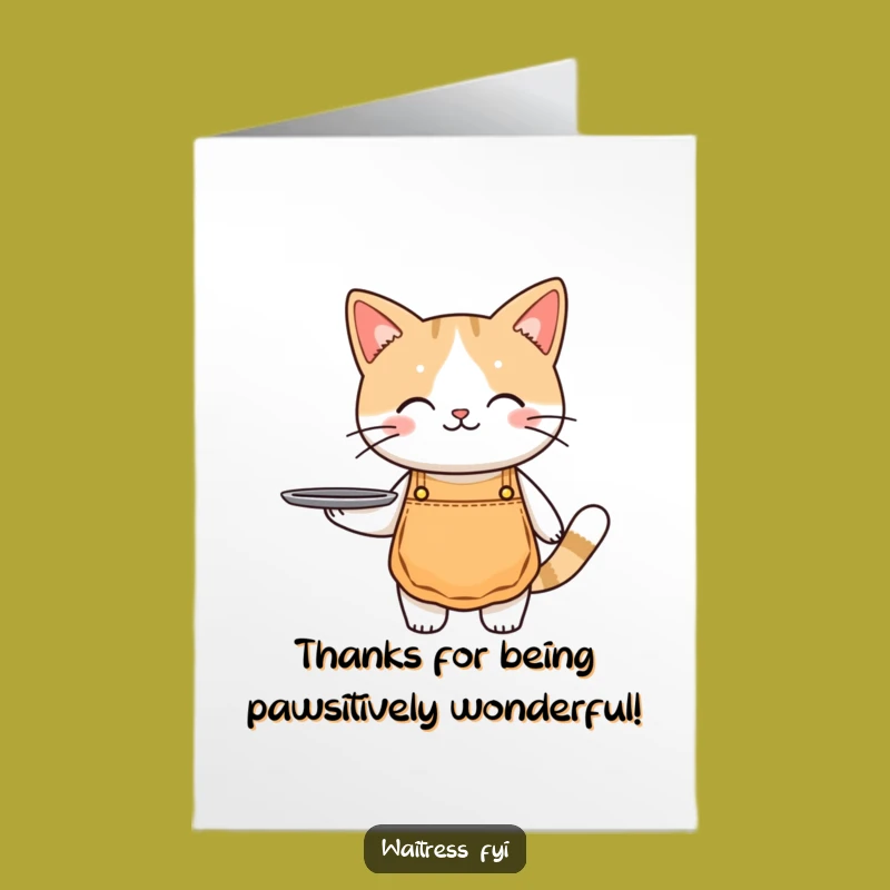 Free Printable Thank You Card: Grateful Cat Waiter Offers Thanks, A Sweet & Funny Downloadable Gift!