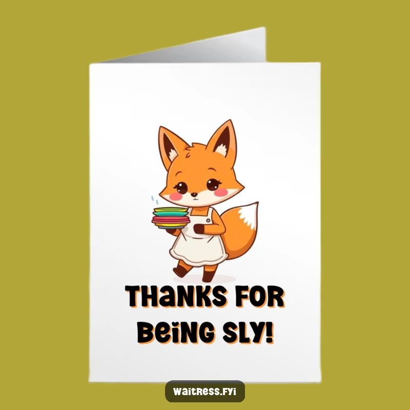 Free Printable Orange Fox Thank You Card: Whimsical Chef Greeting for Thanks