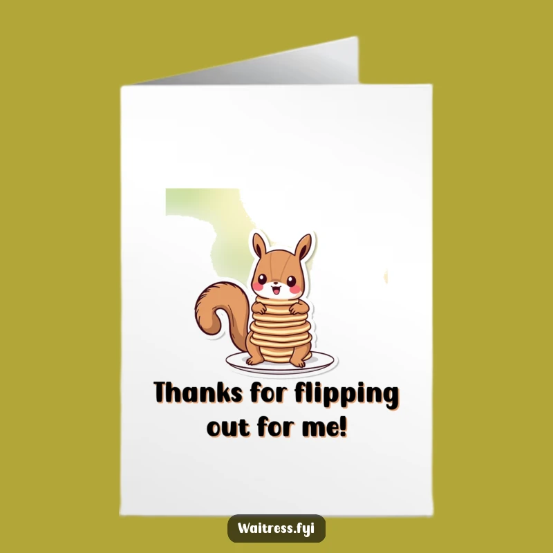Free Printable Squirrel Thank You Card: Silly Pancake Squirrel - Humorous Downloadable Gift!