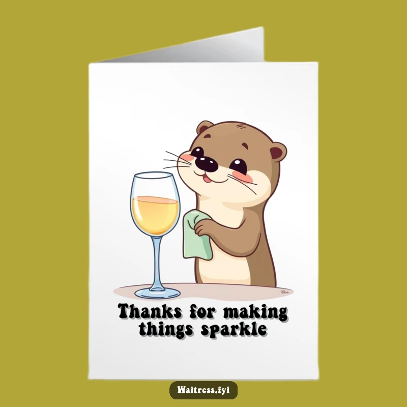 Free Printable Thank You Card: Otter Sparkle Appreciation Downloadable