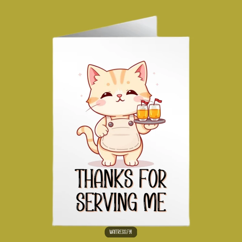 Cute Free Printable Thank You Card: Cat Waiter - Downloadable Appreciation Gesture!