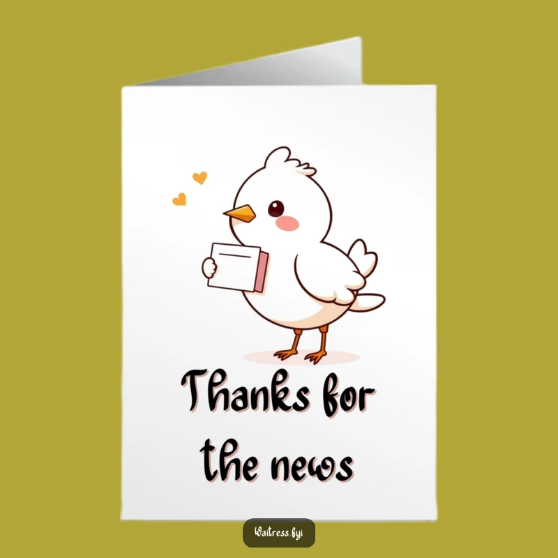 Free Printable Thank You Card: Funny Bird's Gratitude Note! A Downloadable Gift.