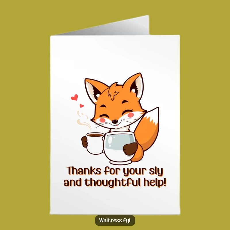 Free Printable Thank You Card: Fox Waiter Thanks You With Flair, A Chic Downloadable Gift!