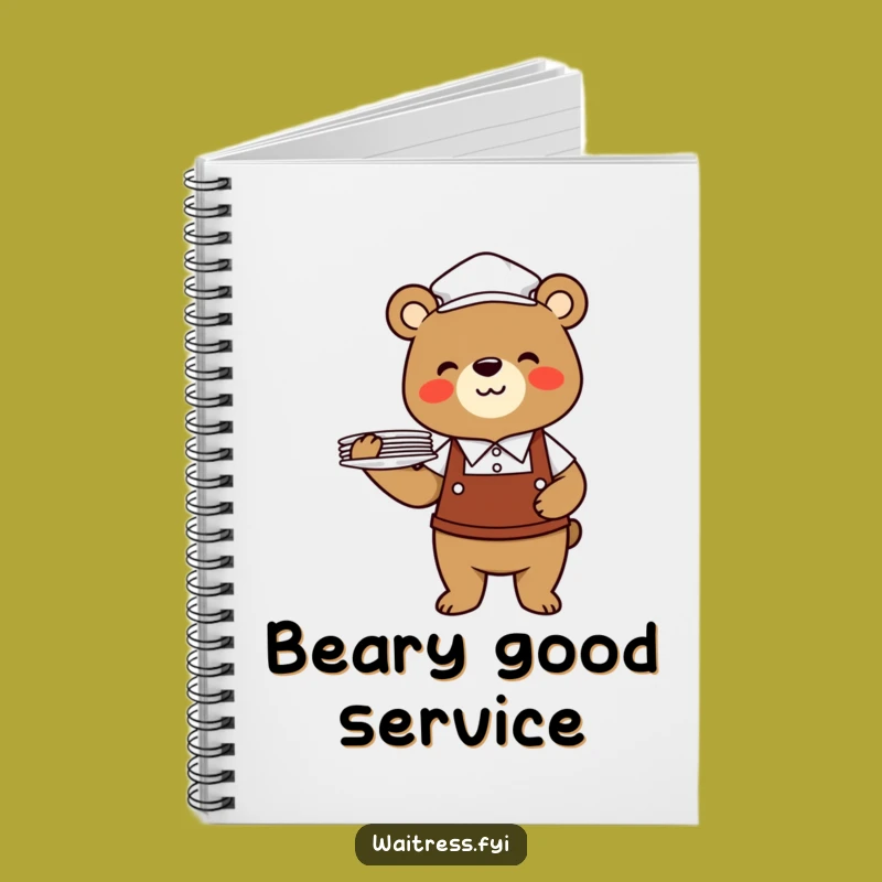 Funny Bear Waiter Notebook: Cheerful Journal for Bear Fans, Practical Funny Gift