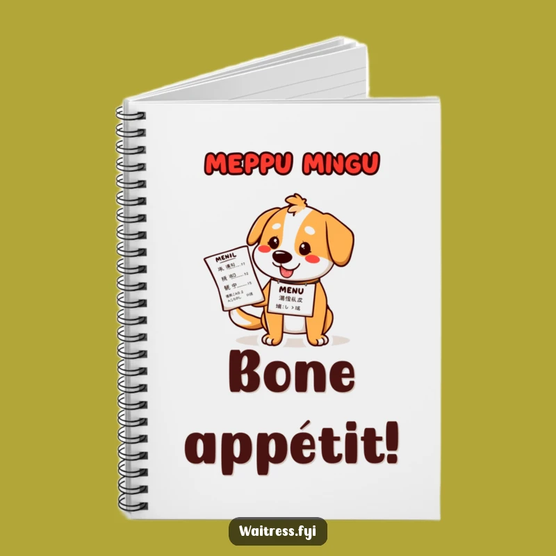 Funny Dog Waiter Notebook: Jot Down Ideas with a Cartoon Canine, Great Funny Gift!