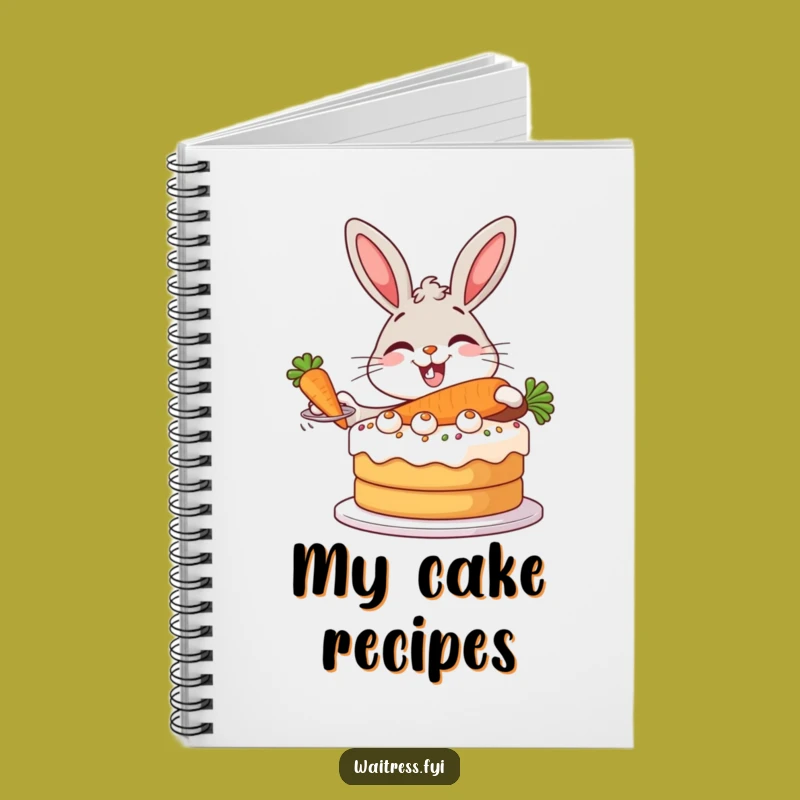 Funny Bunny Baker Notebook - Rabbit Serving Cake, Perfect Funny Gift for Notes!