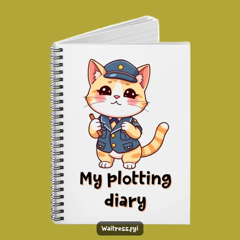 Funny Cat Waiter Notebook: Feline Stationery, Ideal Funny Gift for Writers