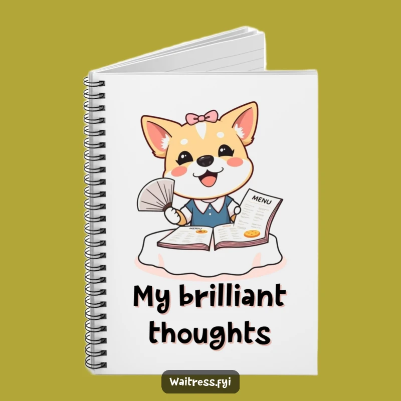 Funny Dog Waitress Notebook: Bubbly Pup Menu Jotter, Hilarious Gift for Ideas