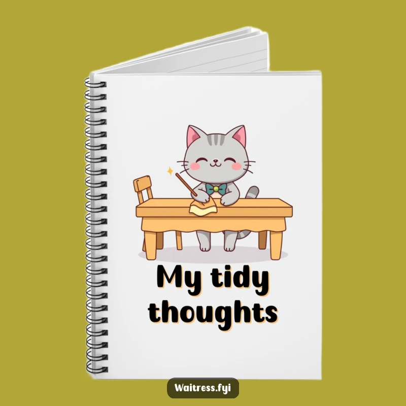 Funny Grey Cat Butler Notebook: Jot Down Ideas With Dapper Cleanliness