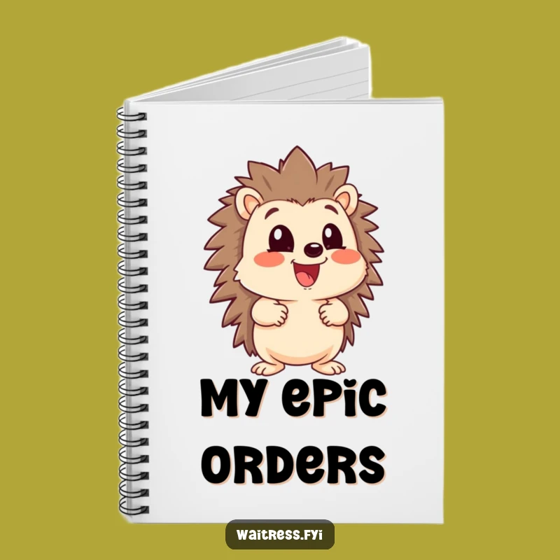 Funny Hedgehog Recipe Notebook - Eager Character Journal, Cook's Funny Gift