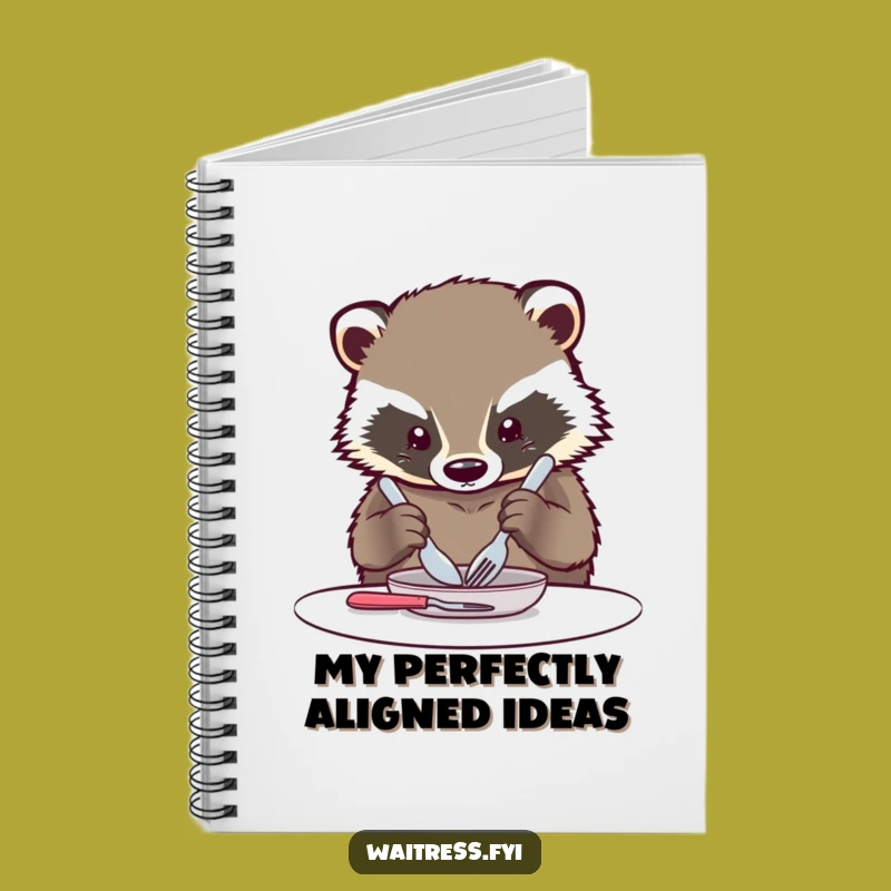 Funny Kawaii Badger Notebook: Jot Down Details with This Orderly Cutlery Journal Gift