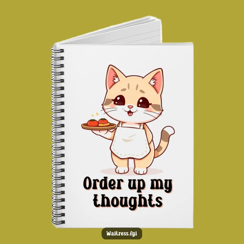 Funny Kawaii Cat Waiter Notebook: Jot Down Ideas with Cute Feline Flair, Perfect Funny Gift!