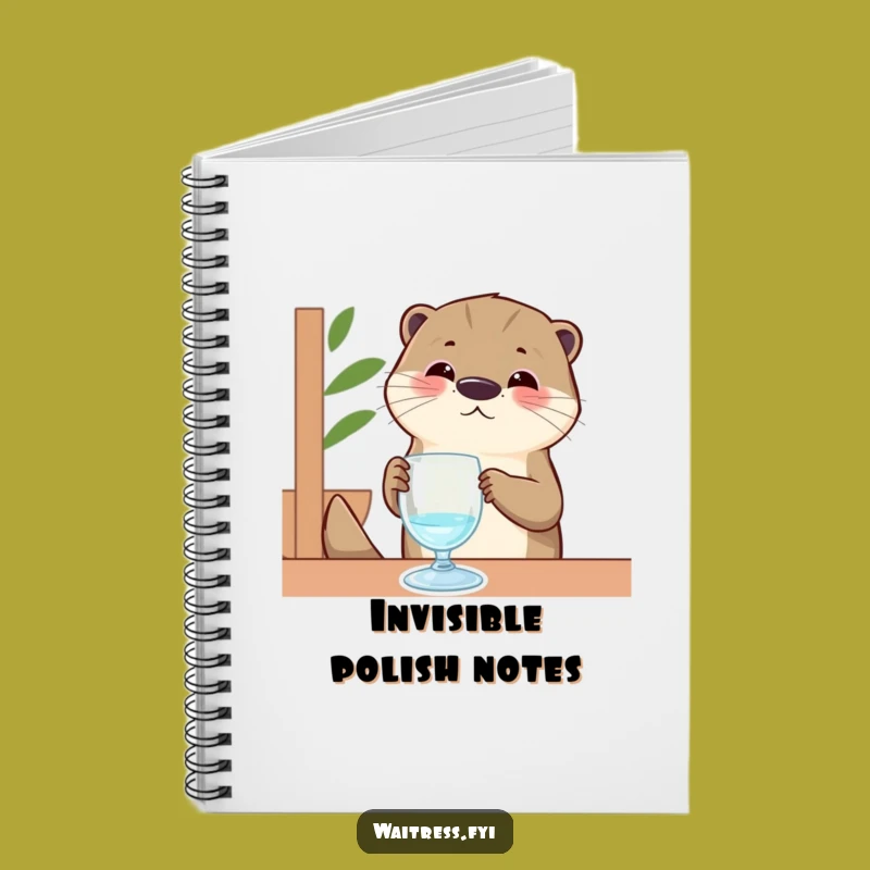 Funny Otter Notebook: Otter Server Polishing Invisible Glass, Journal Funny Gift
