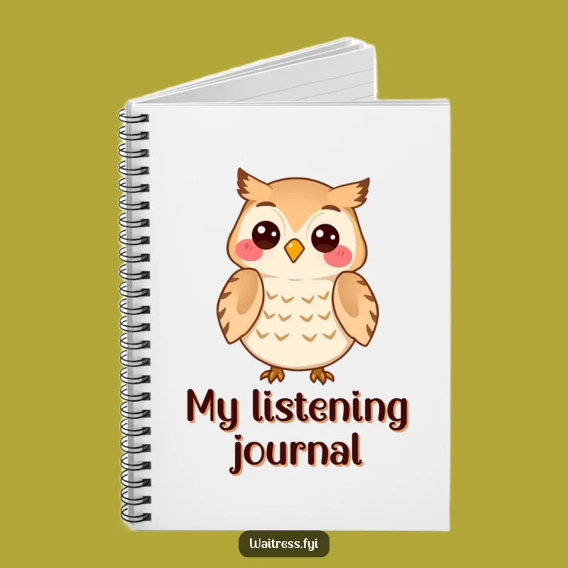 Funny Owl Listener Notebook: Journal Your Thoughts, Cute Stationery, Perfect Gift