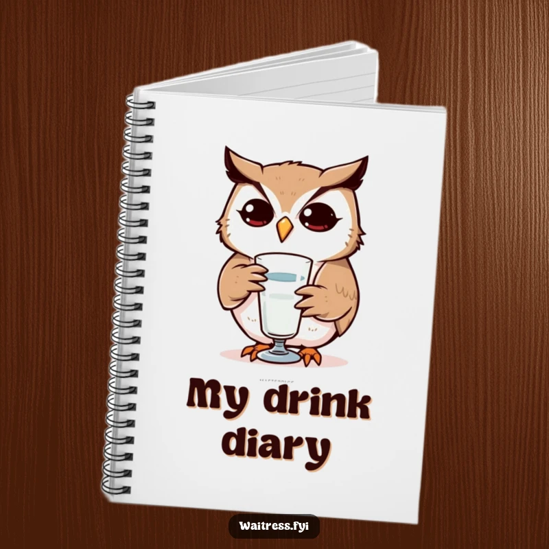 Funny Owl Notebook: Determined owl with a glass, symbolizing focus and attentiveness, perfect for a funny gift.