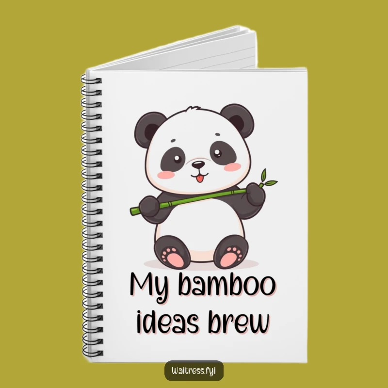Funny Panda Serving Notebook: Jot Down Ideas with Cute Bamboo Art, Perfect Gift