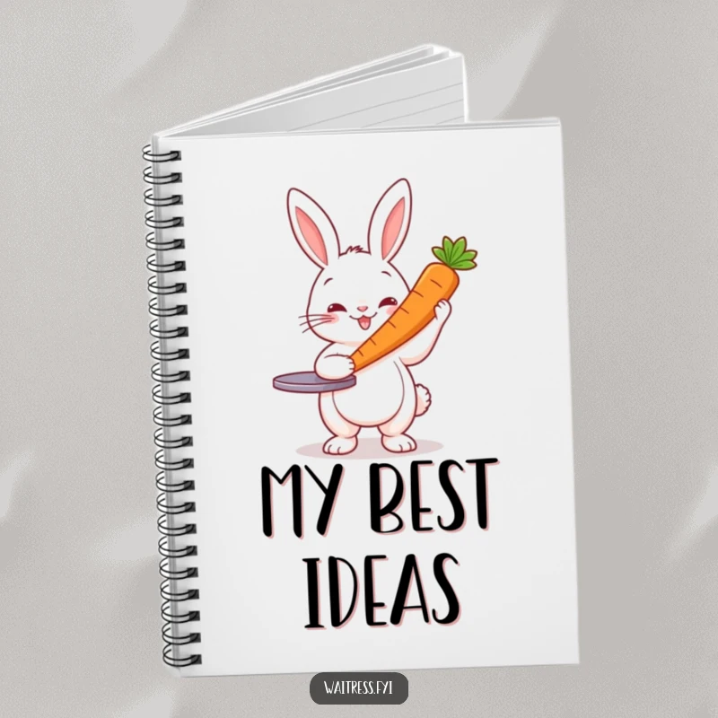 Funny Rabbit Server Notebook: Cheerful rabbit holding a carrot, ideal for writing and journaling.