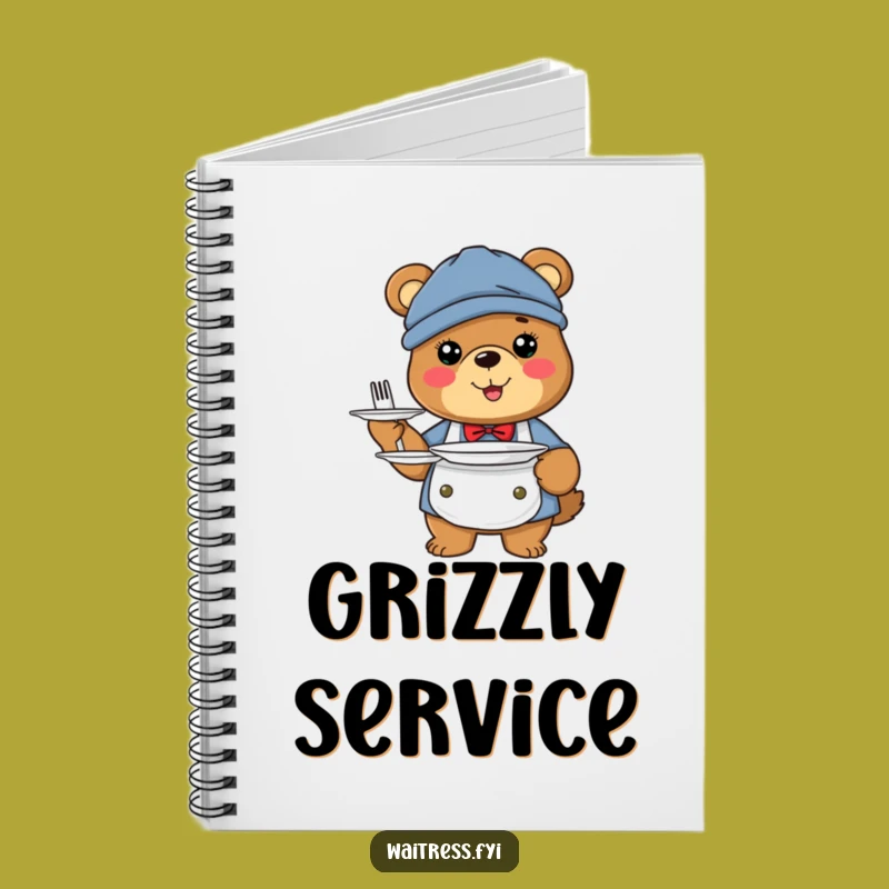 Happy Bear Server Notebook: Jot Down Ideas with Woodland Style