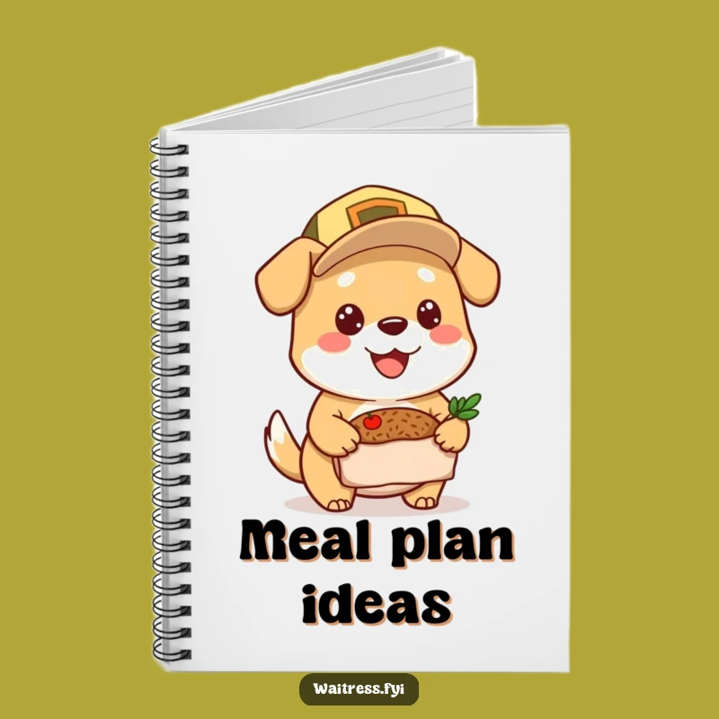 Funny Dog Delivery Notebook: Cheerful Cap Dog Journal, Meal Ideas, Perfect Funny Gift