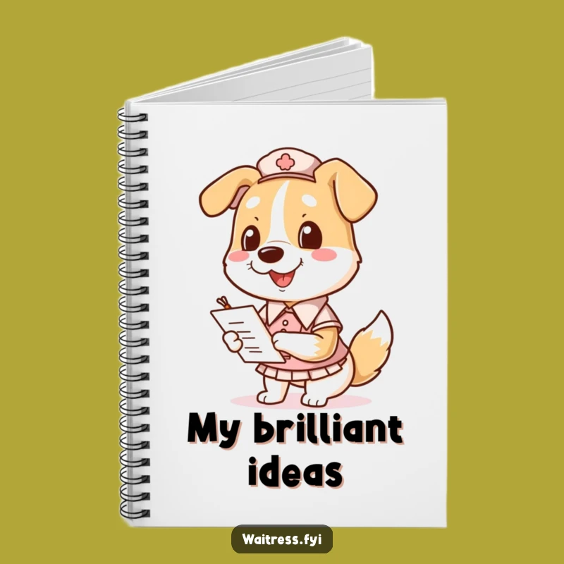 Funny Dog Waitress Notebook - Pooch Taking Orders, A Practical Funny Gift for Notes!